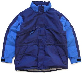 90s Marmotマーモット フード付き ダウンジャケット 青 S☆パーカー 