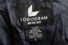 画像4: カナダ製 LOGOGRAM Adelphia 刺繍 ツートン 切り替え スウェット スタジャン 杢ライトグレー×紺 S (4)