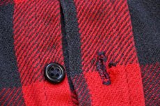 画像5: 80s USA製 Mr.Leggs バッファローチェック コットン フランネルシャツ 赤×黒 XL (5)