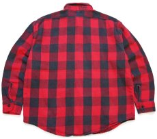 画像2: 80s USA製 Mr.Leggs バッファローチェック コットン フランネルシャツ 赤×黒 XL (2)