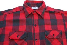 画像3: 80s USA製 Mr.Leggs バッファローチェック コットン フランネルシャツ 赤×黒 XL (3)