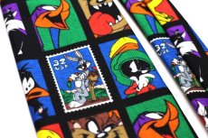 画像6: 90s USA製 WARNER BROS LOONEY TUNES Stamp Collection バッグスバニー ロードランナー キャラクター 切手柄 ネクタイ (6)