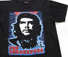 画像1: CHEGUEVARA チェゲバラ 両面プリント コットンTシャツ 黒 L (1)