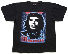 画像2: CHEGUEVARA チェゲバラ 両面プリント コットンTシャツ 黒 L (2)