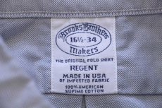 画像4: USA製 Brooks Brothersブルックスブラザーズ Makers REGENT 無地 ボタンダウン オックスフォード スーピマ コットンシャツ サックス 16.5 (4)