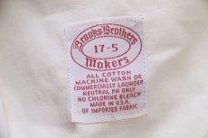 画像5: 90s USA製 Brooks Brothersブルックスブラザーズ Makers 無地 ワイドカラー コットンシャツ アイボリー 17-5 (5)