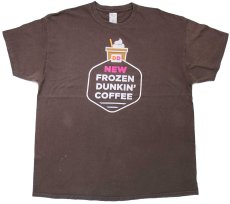 画像2: Dunkin' Donuts ダンキンドーナツ NEW FROZEN DUNKIN' COFFE 両面プリント コットンTシャツ チョコレート XL (2)