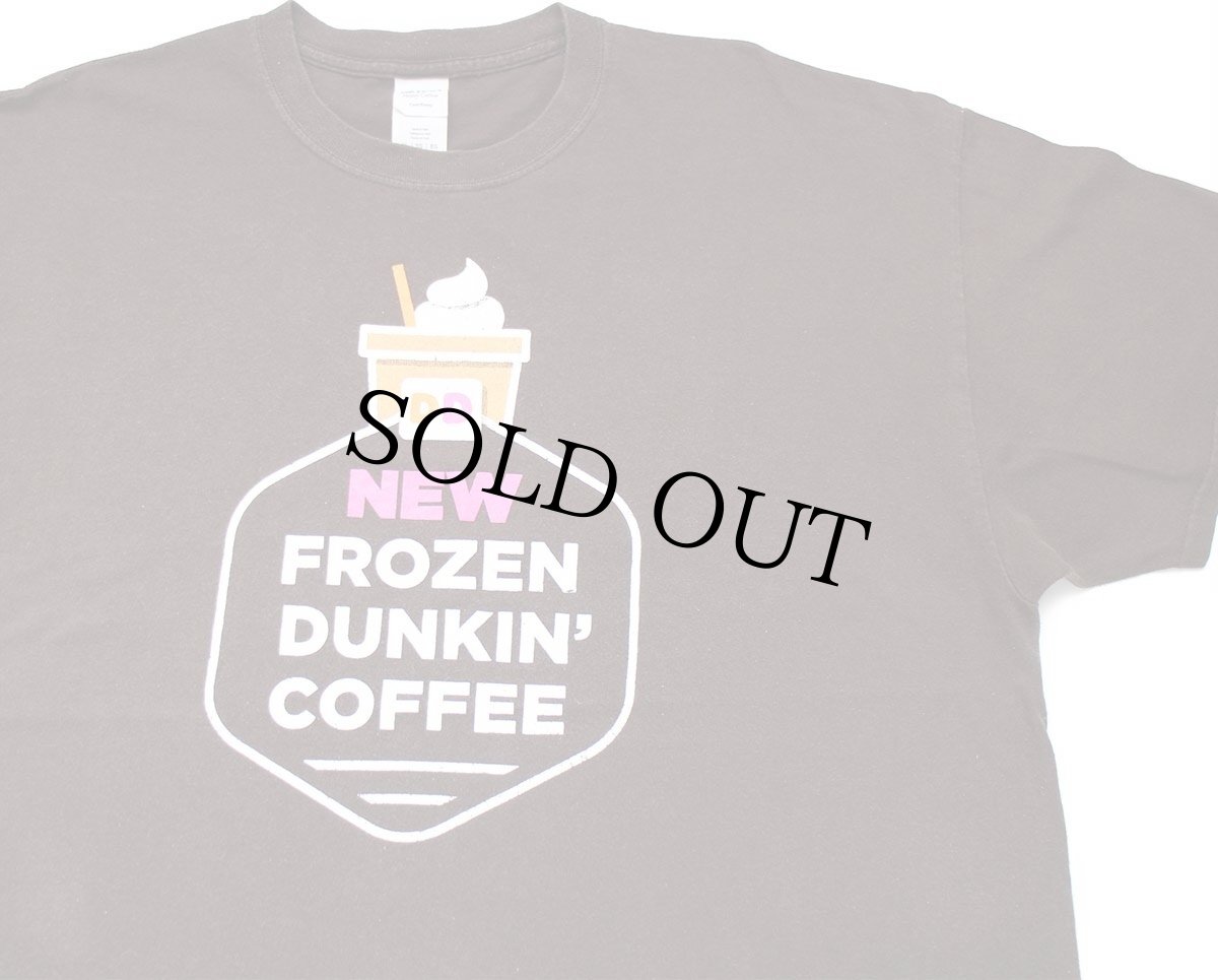 画像1: Dunkin' Donuts ダンキンドーナツ NEW FROZEN DUNKIN' COFFE 両面プリント コットンTシャツ チョコレート XL (1)