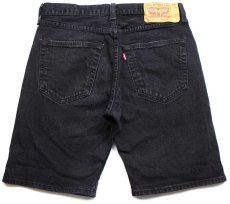 画像2: Levi'sリーバイス 501 ストレッチ ブラックデニム ショートパンツ w32 L9★ショーツ (2)