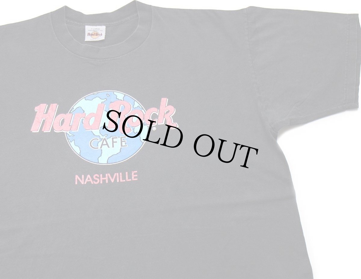 画像1: 90s USA製 Hard Rock CAFE ハードロック カフェ NASHVILLE コットンTシャツ 黒 XL (1)