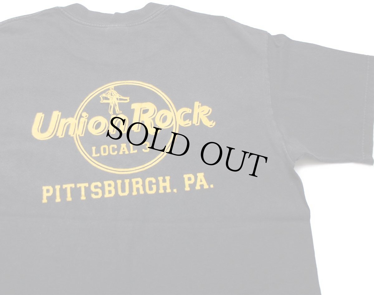 画像1: 00s USA製 IRONWORKERS LOCAL 3 Union Rock PITTSBURGH,PA. コットン ポケットTシャツ 黒 L (1)