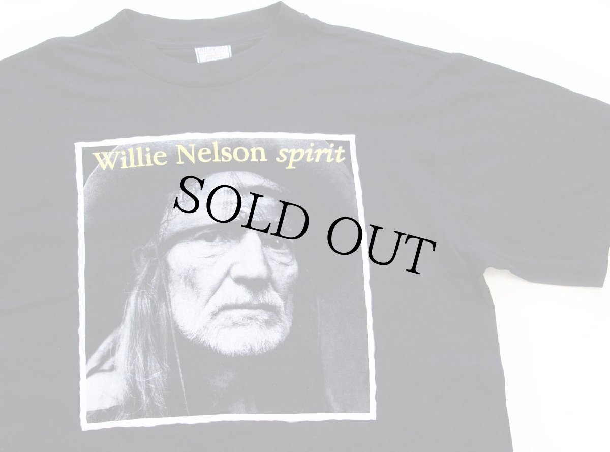 画像1: 90s USA製 Willie Nelson spirit 両面プリント コットンTシャツ 黒 XL (1)