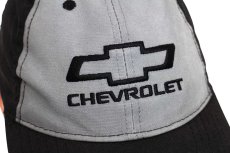 画像5: CHEVROLETシボレー ロゴ刺繍 ツートン 切り替え キャップ 黒×グレー (5)