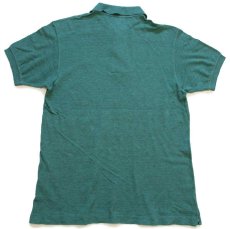 画像2: 70s フランス製 CHEMISE LACOSTE ラコステ ワンポイント コットン 鹿の子 ポロシャツ 杢グリーン 4★142 (2)