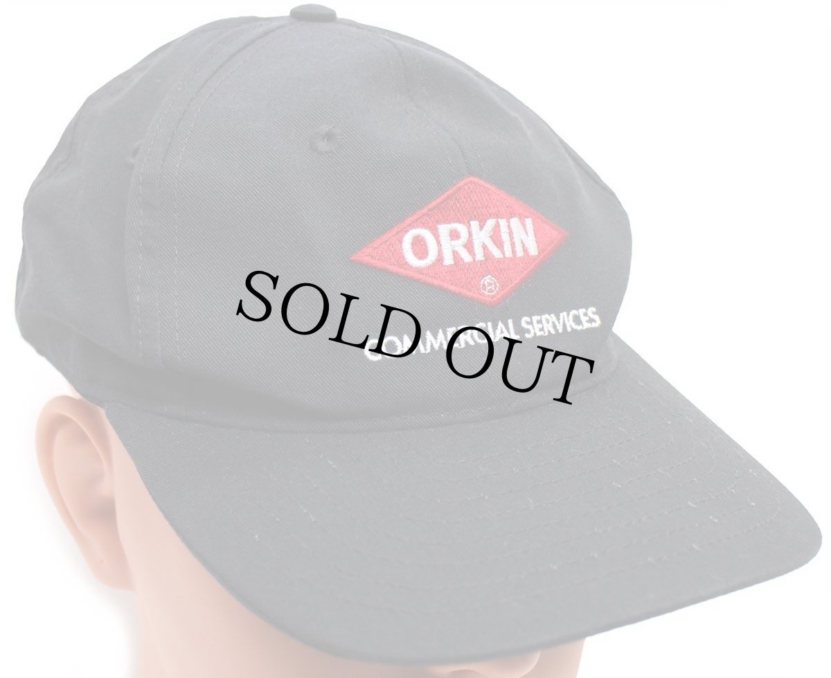 画像1: 90s USA製 ORKIN COMMERCIAL SERVICES ロゴ刺繍 キャップ チャコールグレー L (1)