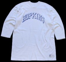 画像1: 90s USA製 RUSSELLラッセル HOPKINS Vネック フットボールTシャツ 白 XXL★特大 (1)