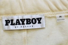 画像4: 未使用★PLAYBOYプレイボーイ BY PACSUNパクサン ヌード ロゴ刺繍 スウェット ショートパンツ クリーム M★ショーツ (4)