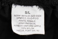 画像6: 10 米軍 U.S.ARMY ロゴ刺繍 APFU トレーニング ナイロンパンツ 黒 S/L★10 IPFU (6)