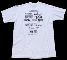 画像3: 90s USA製 WELLSPRING Dog Wash ドッグ 両面プリント アート コットンTシャツ 白 L (3)