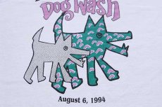 画像5: 90s USA製 WELLSPRING Dog Wash ドッグ 両面プリント アート コットンTシャツ 白 L (5)