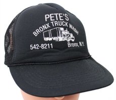画像1: 90s PETE'S BRONX TRUCK WASH コンボイ トラック メッシュキャップ 黒 (1)