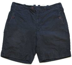 画像1: 90s ポロ ラルフローレン DOUBLE D SHORT USED加工 コットン×リネン ショートパンツ 黒 35★ショーツ (1)