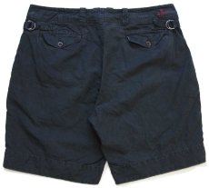 画像2: 90s ポロ ラルフローレン DOUBLE D SHORT USED加工 コットン×リネン ショートパンツ 黒 35★ショーツ (2)