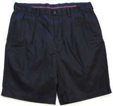 画像1: 00s POLO GOLF ラルフローレン FAIRWAY SHORT ツータック コットン チノ ショートパンツ 黒 38★ショーツ (1)