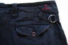 画像5: 90s ポロ ラルフローレン DOUBLE D SHORT USED加工 コットン×リネン ショートパンツ 黒 35★ショーツ (5)