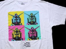 画像1: 機動戦士 GUNDAM ガンダム アンディウォーホル風 コットンTシャツ 白 L (1)