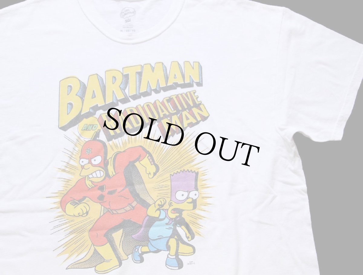 画像1: The Simpsons シンプソンズ BARTMAN AND RADIOACTIVE MAN ホーマー バート コットンTシャツ 白 XL (1)