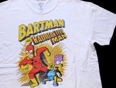 画像1: The Simpsons シンプソンズ BARTMAN AND RADIOACTIVE MAN ホーマー バート コットンTシャツ 白 XL (1)