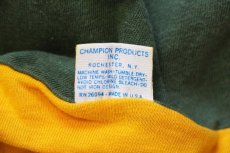 画像7: 70s USA製 Championチャンピオン U.S.F. BASKETBALL コットン リバーシブルTシャツ 緑×黄 M (7)