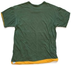 画像2: 70s USA製 Championチャンピオン U.S.F. BASKETBALL コットン リバーシブルTシャツ 緑×黄 M (2)