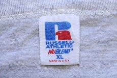 画像4: 90s USA製 RUSSELLラッセル CHARTIERS VALLEY TRI-ATHLETE ひび割れプリント Tシャツ 杢グレー XL (4)