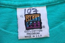 画像4: 90s USA製 HILTON HEAD ISLAND SC 貝 ヒトデ クラゲ コットンTシャツ エメラルドグリーン XL (4)