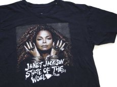 画像1: JANET JACKSON ジャネット ジャクソン STATE OF THE WORLD TOUR 2017 両面プリント コットン ツアーTシャツ 黒 XL (1)