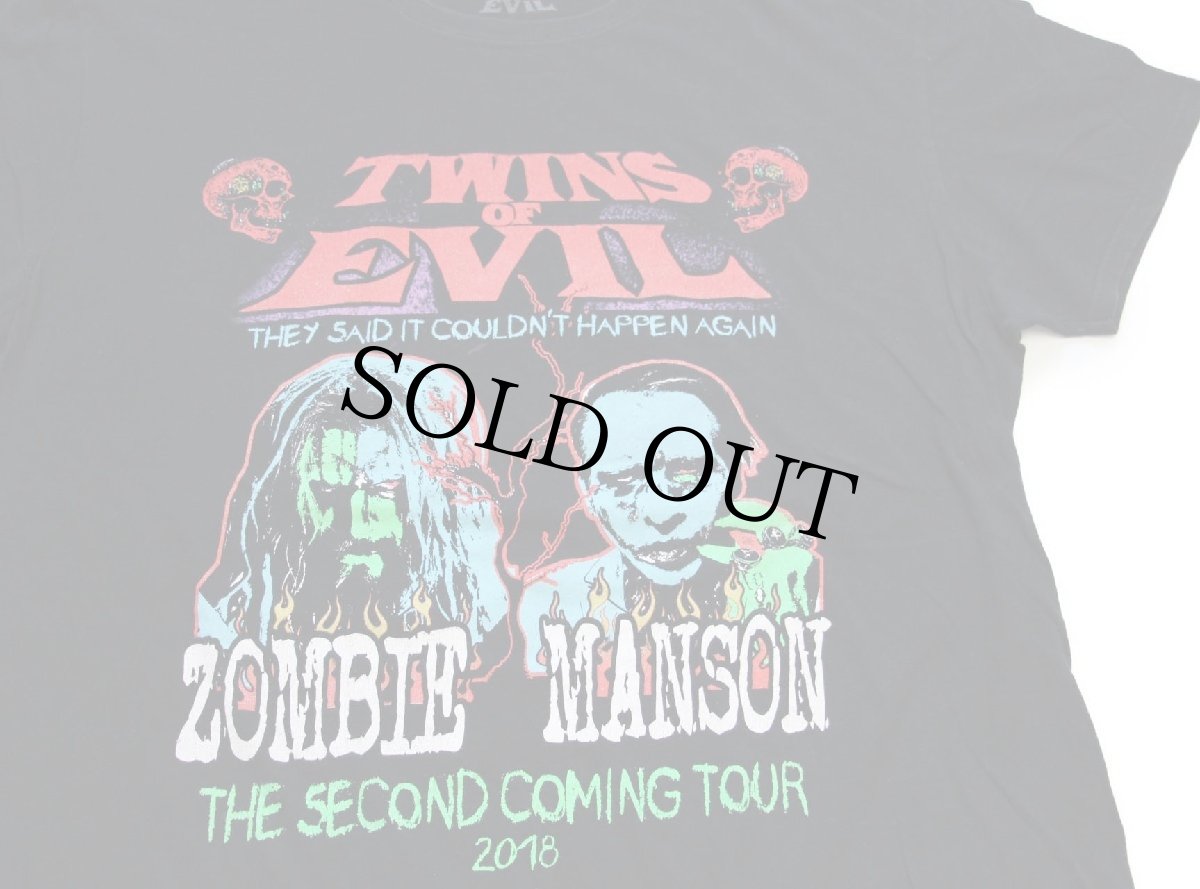 画像1: TWINS OF EVIL ZOMBIE MANSON THE SECOND COMING TOUR 2018 ツアーTシャツ 黒 XL (1)