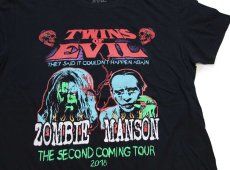 画像1: TWINS OF EVIL ZOMBIE MANSON THE SECOND COMING TOUR 2018 ツアーTシャツ 黒 XL (1)