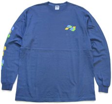 画像2: デッドストック★90s USA製 OLD NAVYオールドネイビー 袖プリント コットン 長袖Tシャツ ブルーグレー (2)