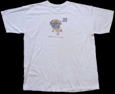画像2: 00s THE DOG Pug ドッグ コットンTシャツ 生成り XL (2)