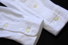 画像6: ポロ ラルフローレン KNIT DRESS SHIRT ワンポイント ワイドカラー ヘリンボーン コットンシャツ 白 XS★03 (6)