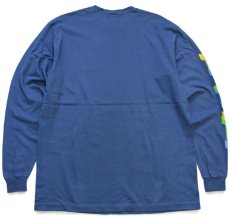 画像3: デッドストック★90s USA製 OLD NAVYオールドネイビー 袖プリント コットン 長袖Tシャツ ブルーグレー (3)