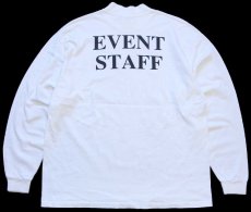 画像2: 90s USA製 MACY'S THANKSGIVING DAY EVENT STAFF ニューヨーク 両面プリント アート モックネック コットン 長袖Tシャツ 白 XL (2)