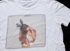 画像1: ARIANA GRANDE アリアナグランデ THE HONEYMOON WORLD TOUR 2015 フォトプリント コットン ツアーTシャツ 白 L (1)