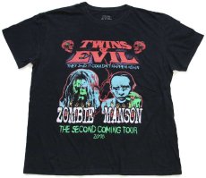 画像2: TWINS OF EVIL ZOMBIE MANSON THE SECOND COMING TOUR 2018 ツアーTシャツ 黒 XL (2)