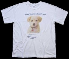 画像2: 00s THE HUMANE SOCIETY Adopt Your New Best Friend ドッグ コットンTシャツ 白 L (2)