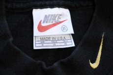 画像5: 90s USA製 NIKEナイキ COLORADO BUFFALOES ロゴ刺繍 モックネック コットン 長袖Tシャツ 黒 XL (5)