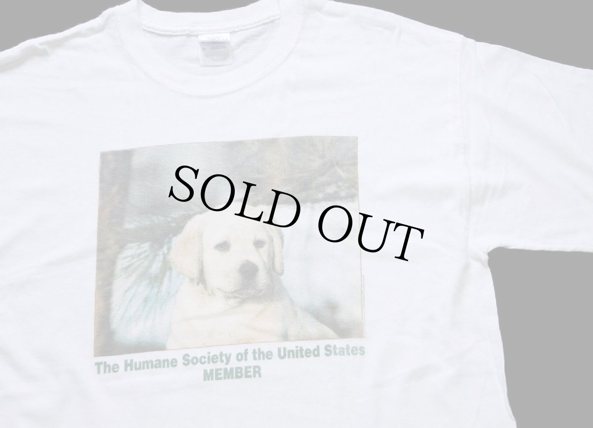 画像1: 00s The Humane Society of the United States MEMBER ドッグ コットンTシャツ 白 L (1)