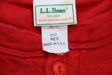 画像5: 90s USA製 L.L.Bean ヘンリーネック 2レイヤー アンダーシャツ 赤 M (5)